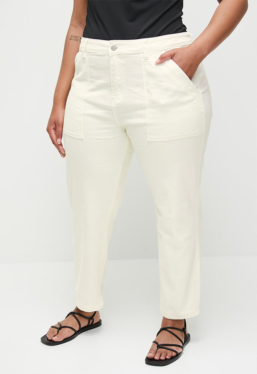 Me&B - Plus Tapered Leg Jeans - Milk