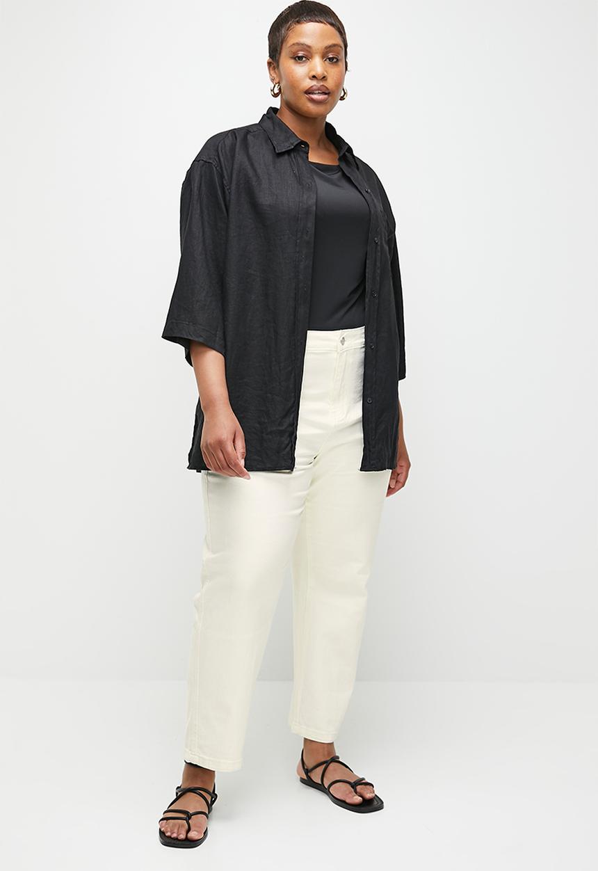 Me&B - Plus Tapered Leg Jeans - Milk