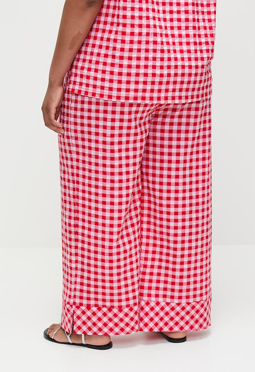Me&B - Plus Elasticated Pant With Side Pockets - Red