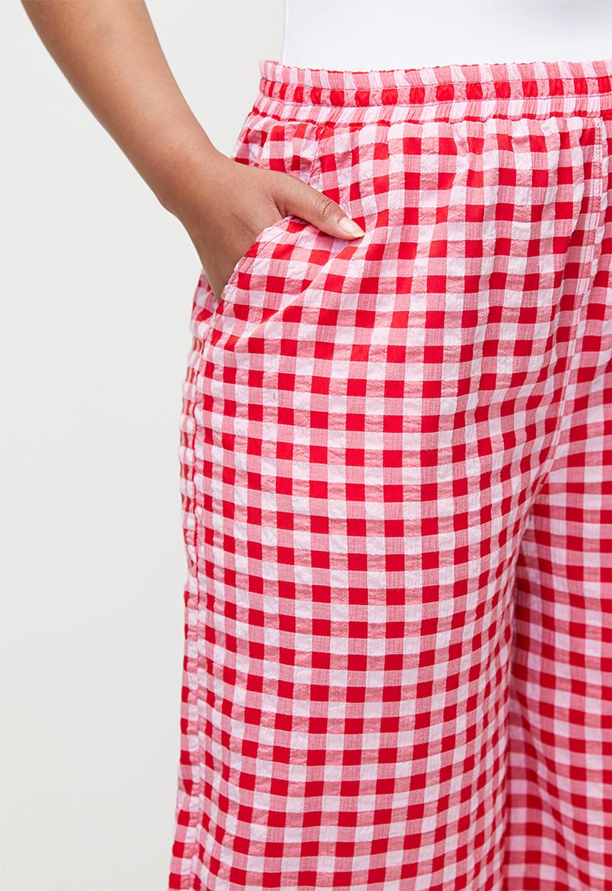 Me&B - Plus Elasticated Pant With Side Pockets - Red