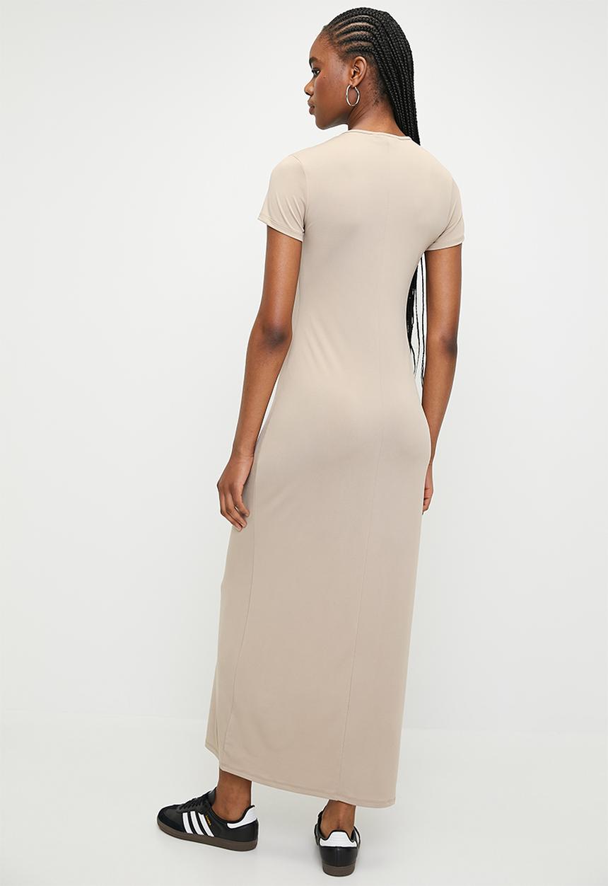 Superbalist - 2 pack T-shirt column midi dress - slate grey/ash blonde