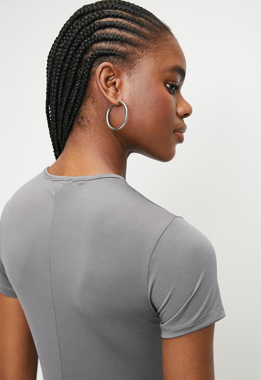 Superbalist - 2 pack T-shirt column midi dress - slate grey/ash blonde