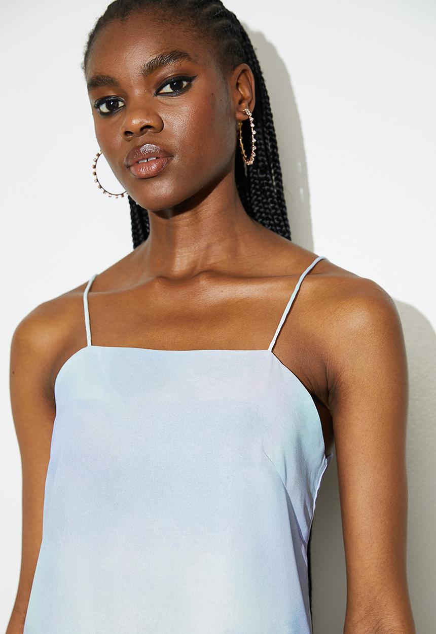 VELVET - Embellished cami - blue smudge