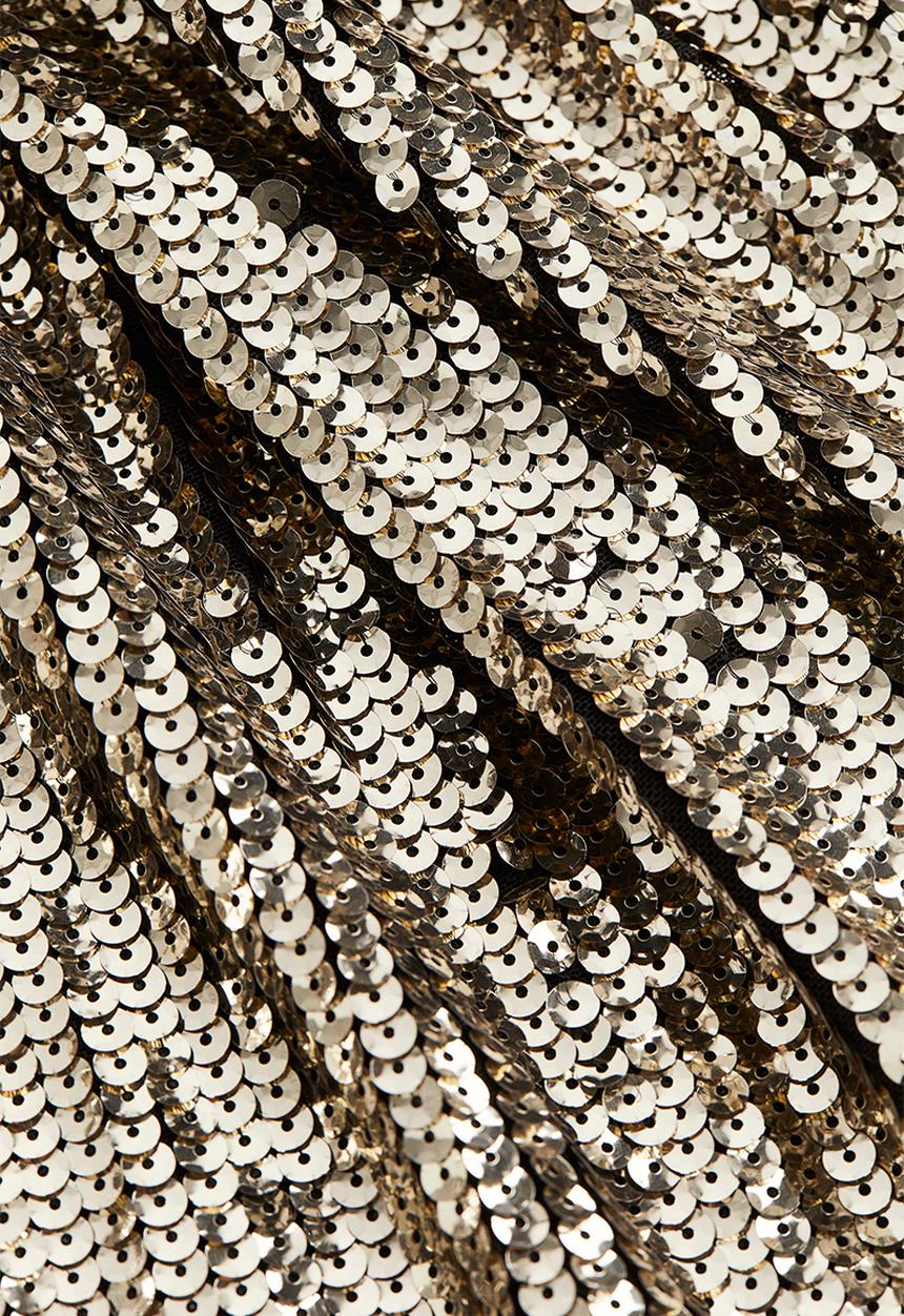 H&M - H&M Studio: Shoulder-pad sequined t-shirt - bronze