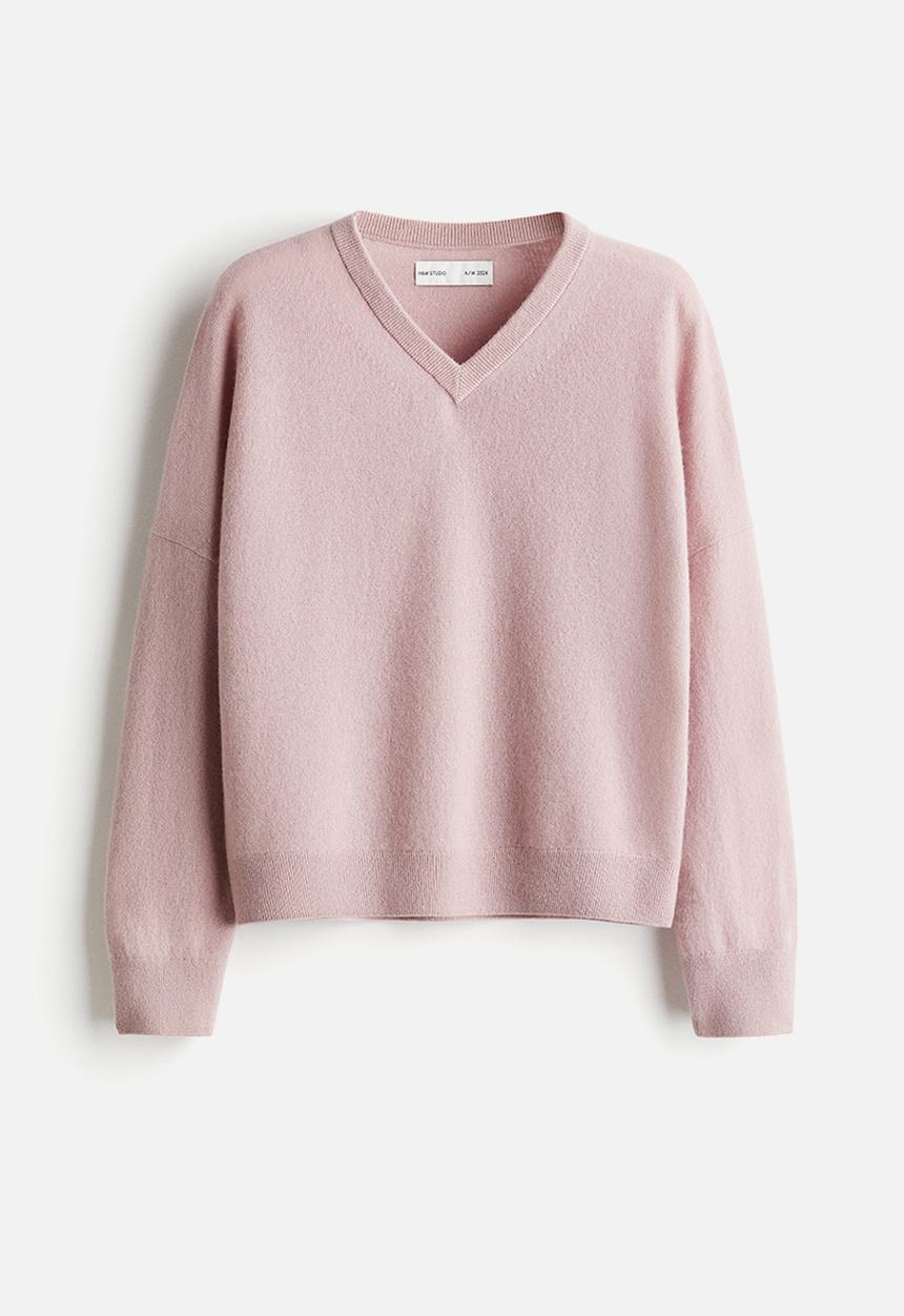 H&M - H&M Studio: V-neck cashmere jumper - pink