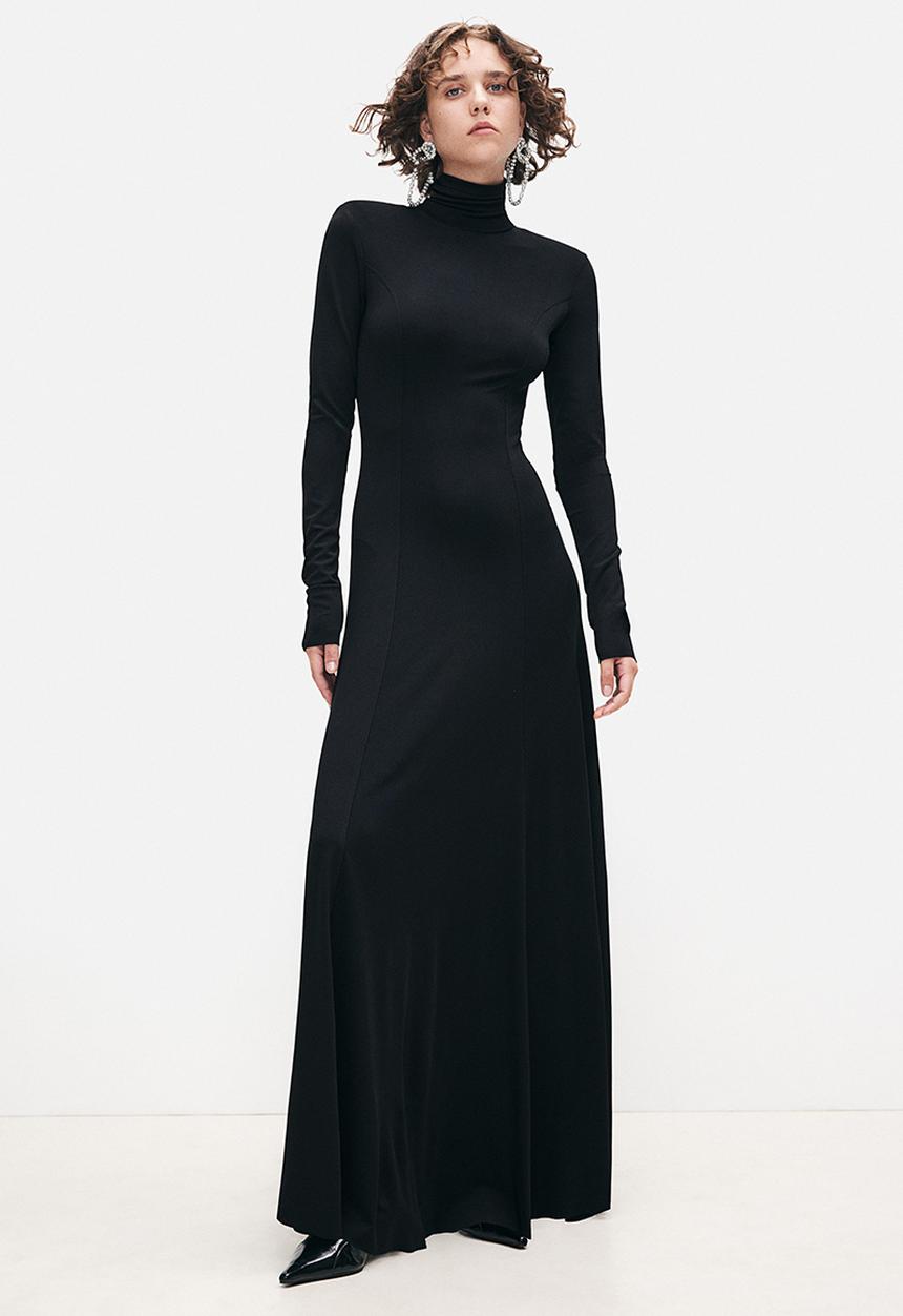 H&M Studio: Open-back flared-skirt dress - black - 1252013001