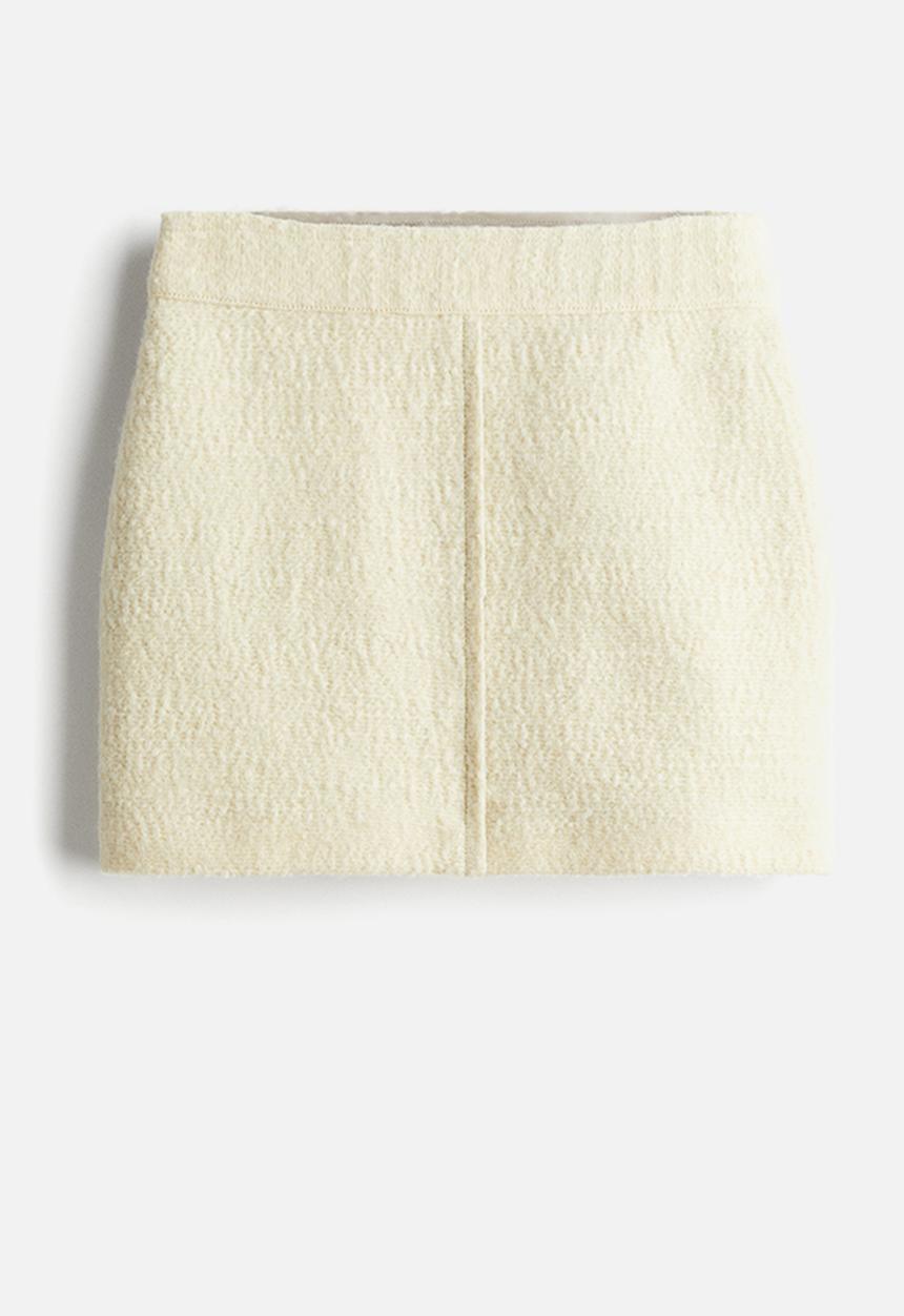 H&M - H&M Studio: Wool-blend mini skirt - white