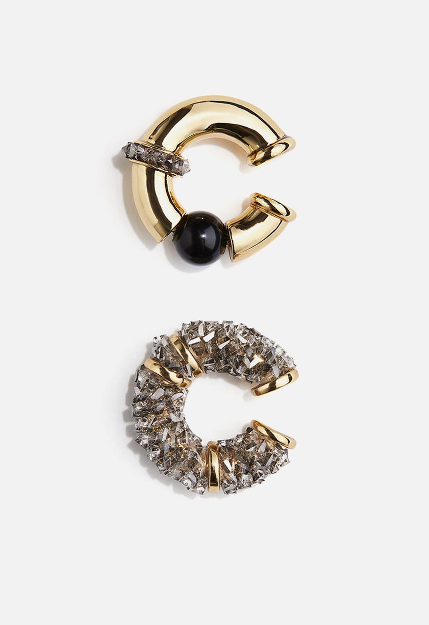 H&M - H&M Studio: 2-pack embellished ear cuffs - gold