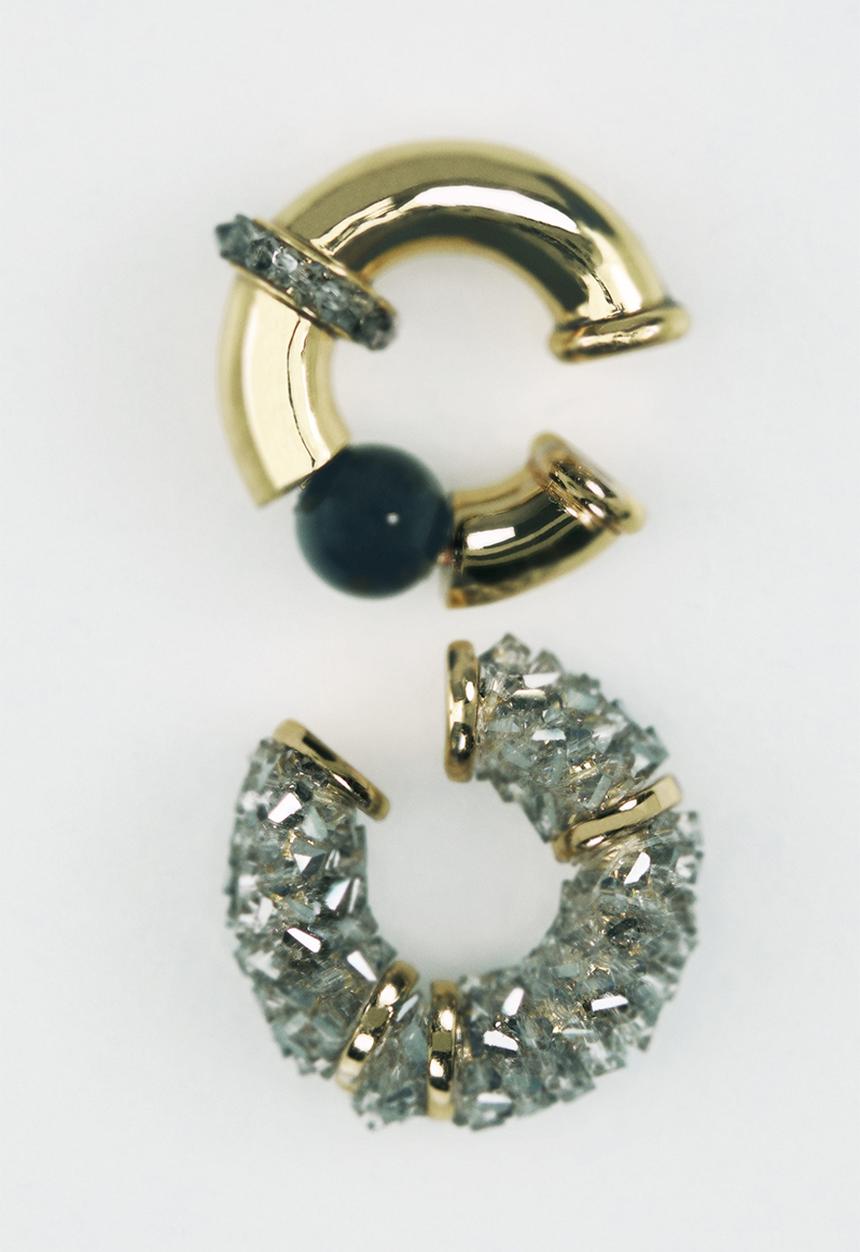 H&M - H&M Studio: 2-pack embellished ear cuffs - gold