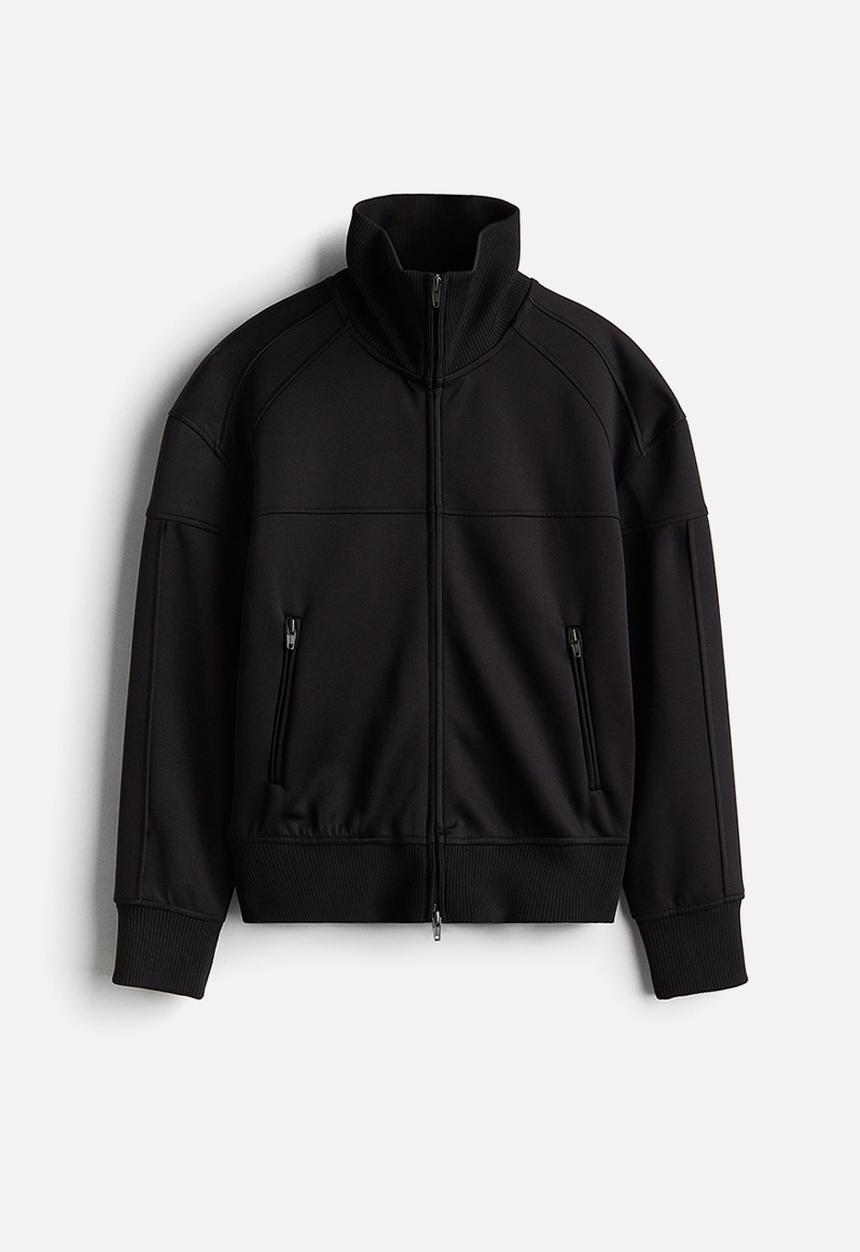 H&M - H&M Studio: High-collar track jacket - black