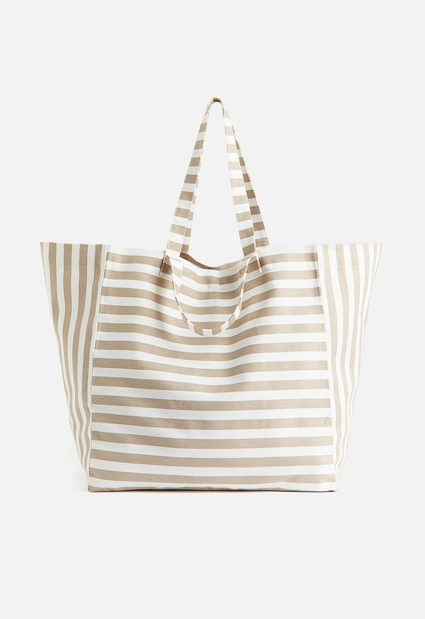 H&M - Cotton canvas beach bag - beige