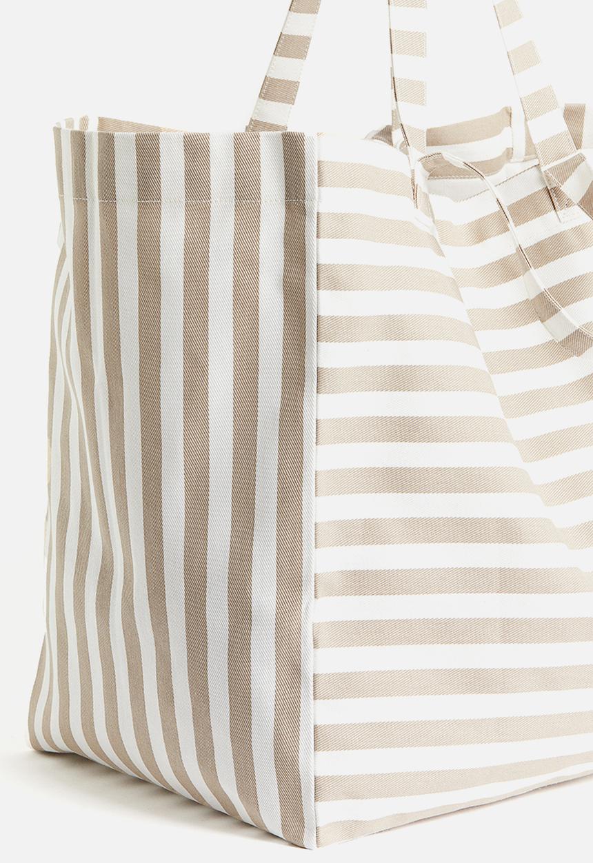 H&M - Cotton canvas beach bag - beige