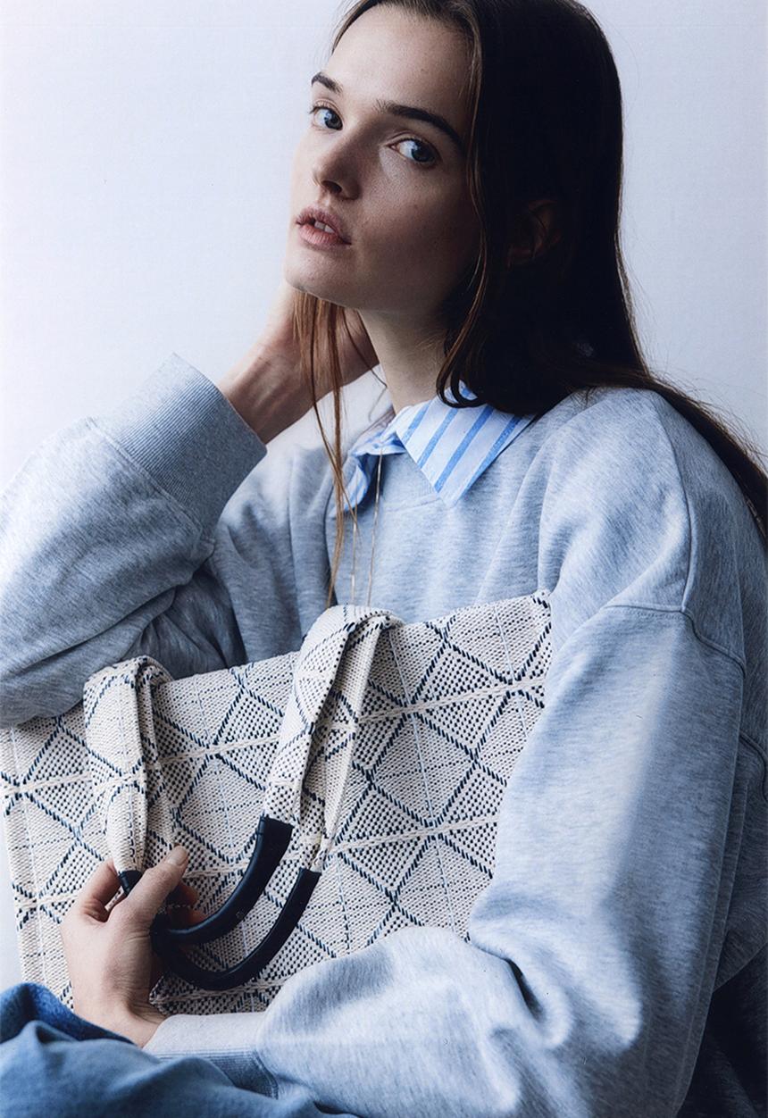 H&M - Cotton-blend shopper - white & black 
