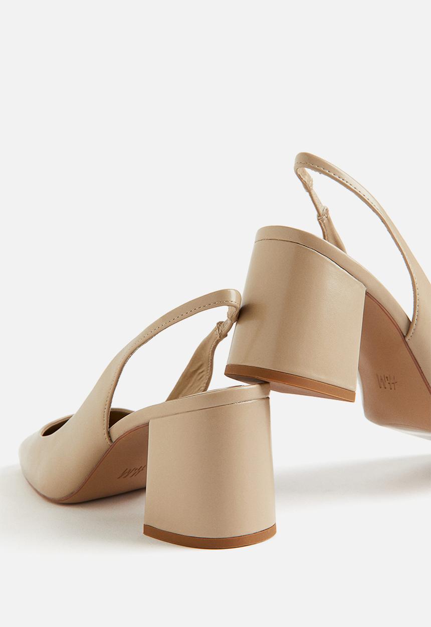 H&M - Block-heeled slingbacks - beige