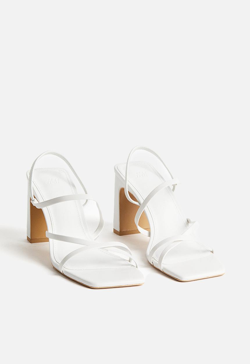 H&M - Block-heeled sandals - white