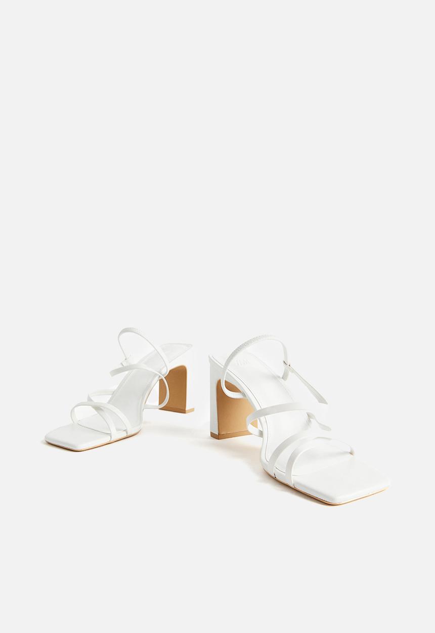 H&M - Block-heeled sandals - white