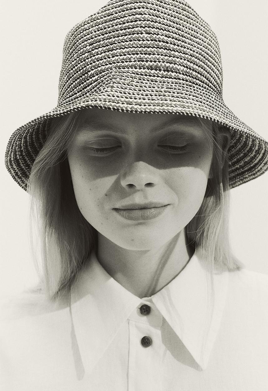 H&M - Straw bucket hat - black