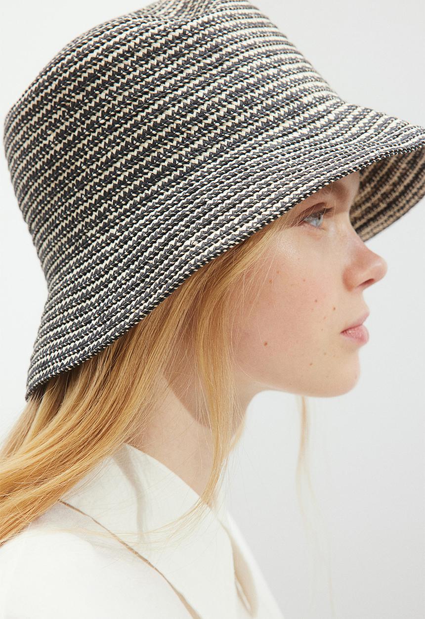 H&M - Straw bucket hat - black