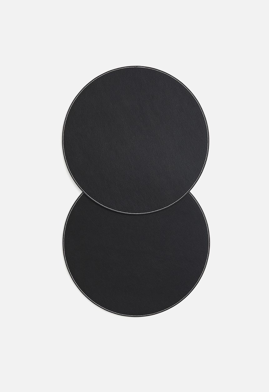 H&M - 2 Pack round place mats - black
