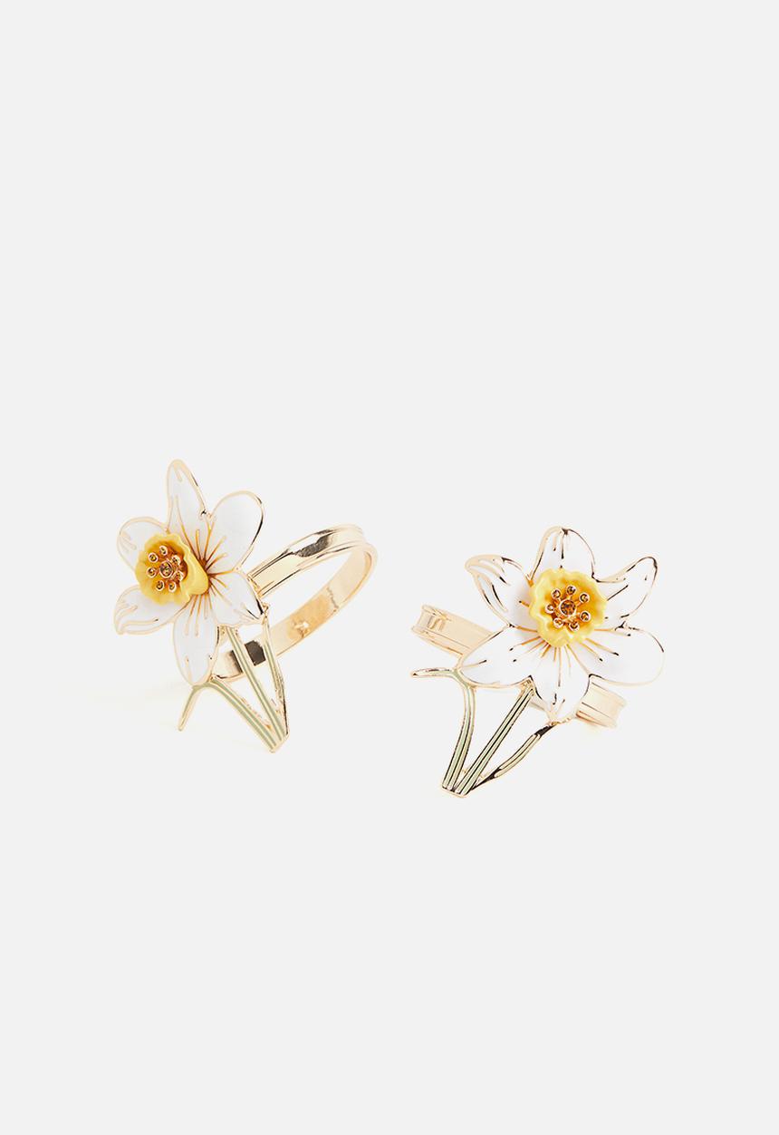 H&M - 2 Pack metal napkin rings - white