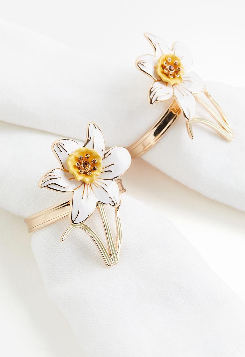 H&M - 2 Pack metal napkin rings - white