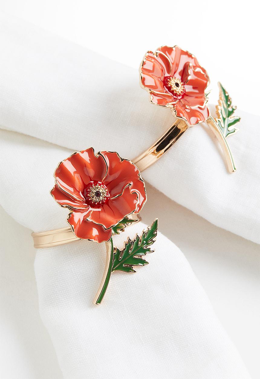 H&M - 2-pack metal napkin rings - red