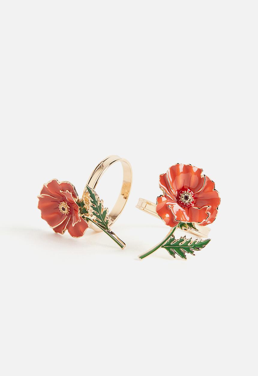 H&M - 2-pack metal napkin rings - red