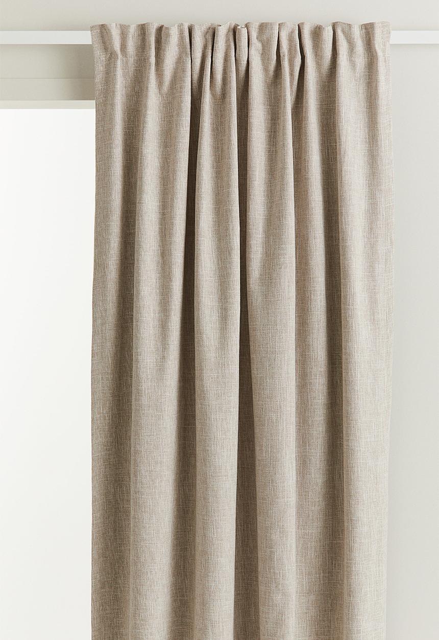 H&M - 2-pack blackout curtain lengths - beige & grey