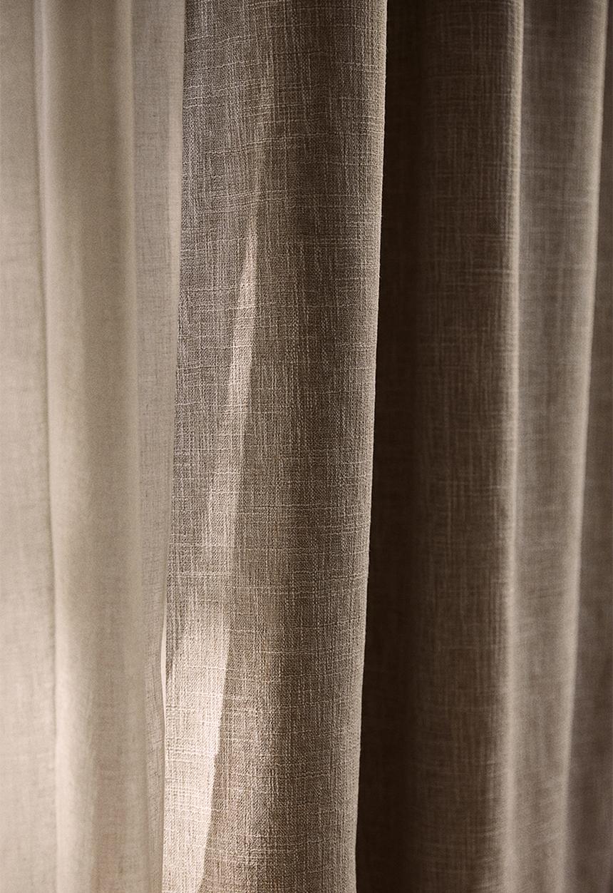 H&M - 2-pack blackout curtain lengths - beige & grey