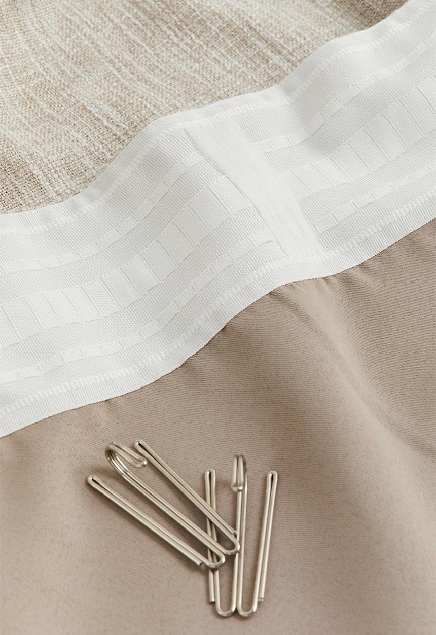 H&M - 2-pack blackout curtain lengths - beige & grey