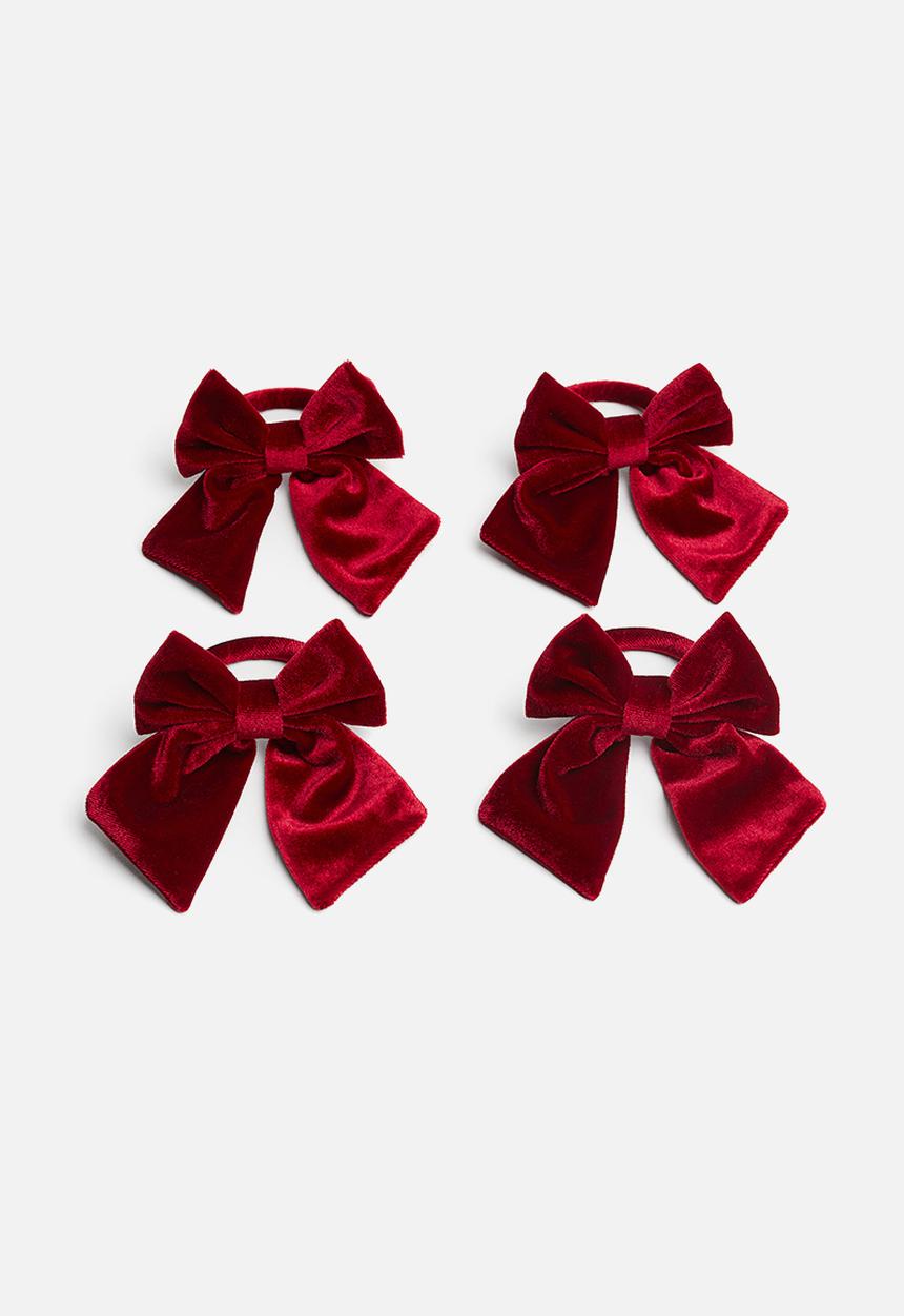 H&M - 4-pack bow napkin rings - red