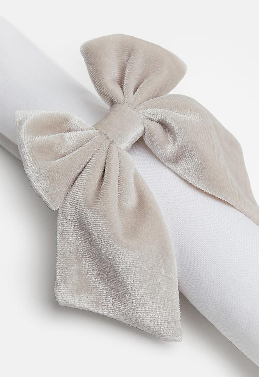 H&M - 4-pack bow napkin rings - beige