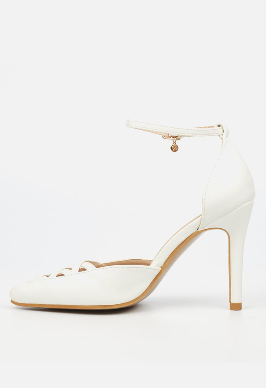 Miss Black - Corset 1 ankle strap - white