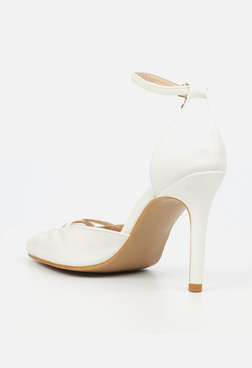 Miss Black - Corset 1 ankle strap - white