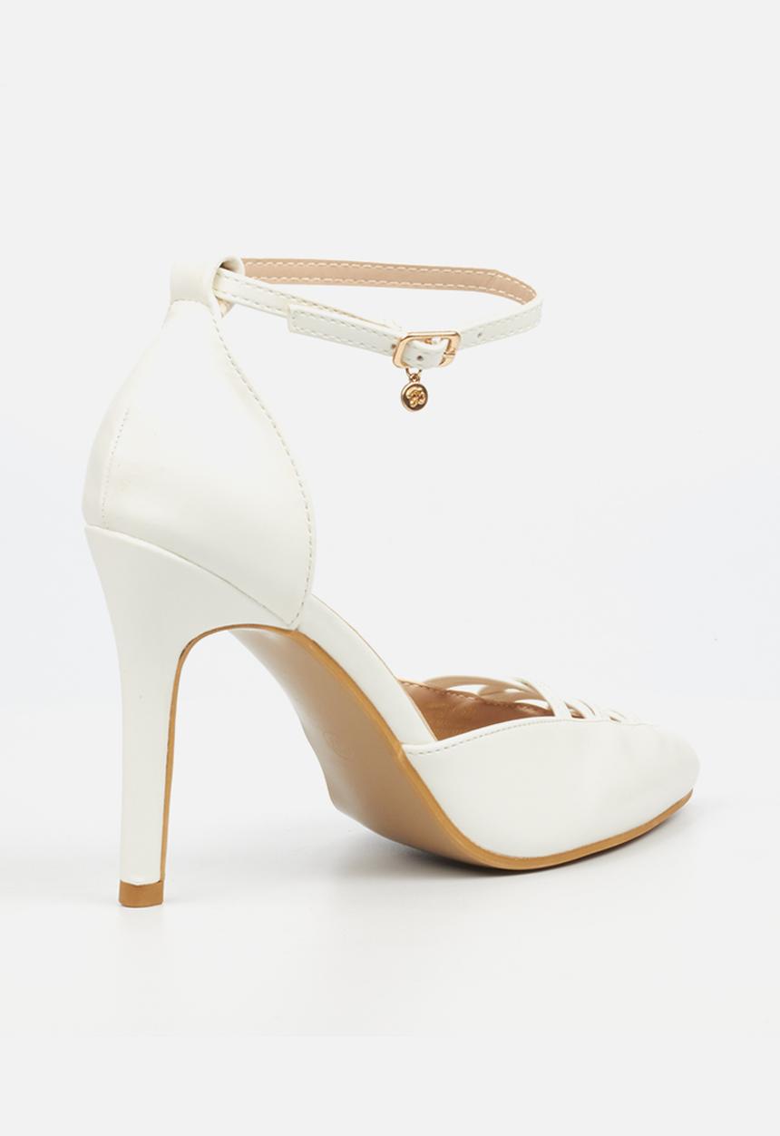 Miss Black - Corset 1 ankle strap - white