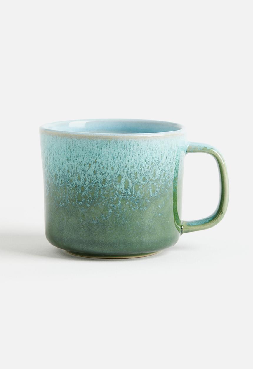 H&M - Reactive-glaze stoneware mug - green & turquoise