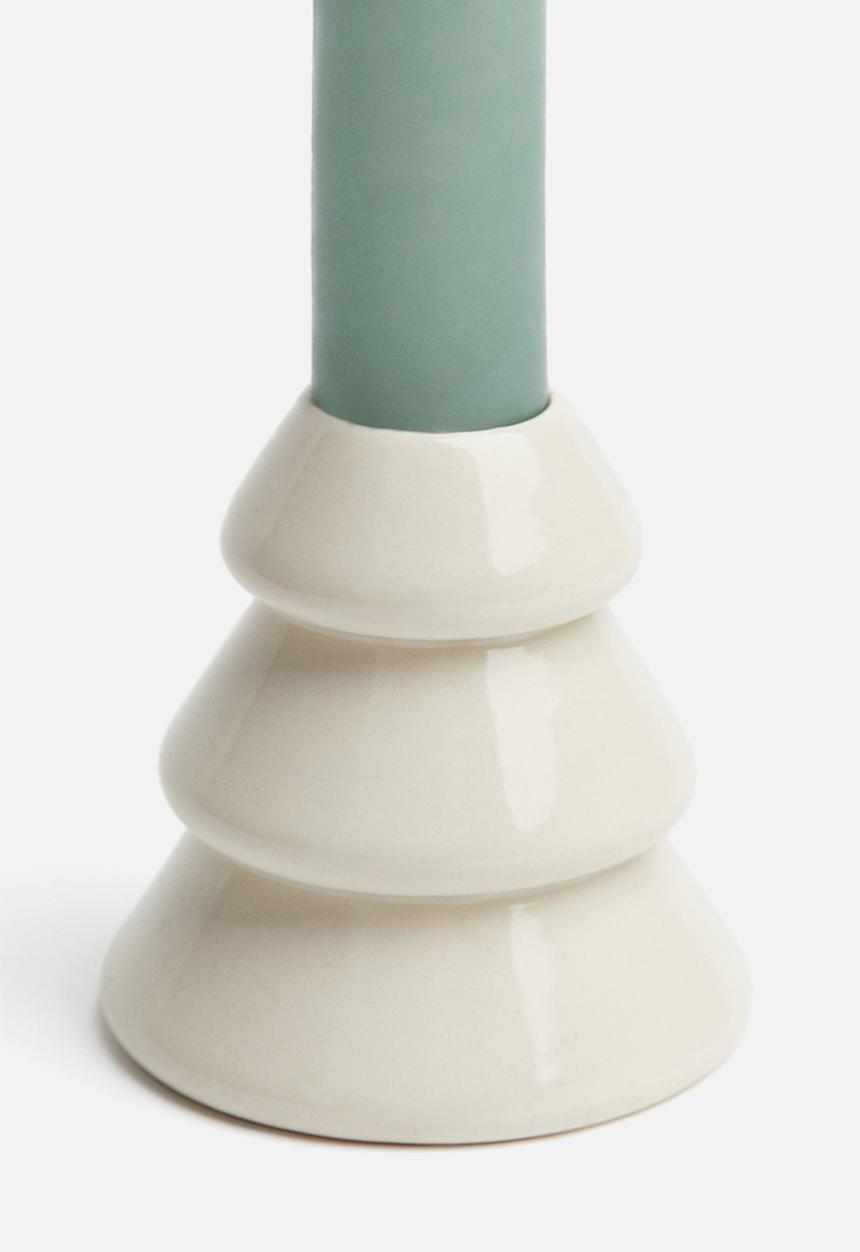 H&M - Stoneware candlestick - white