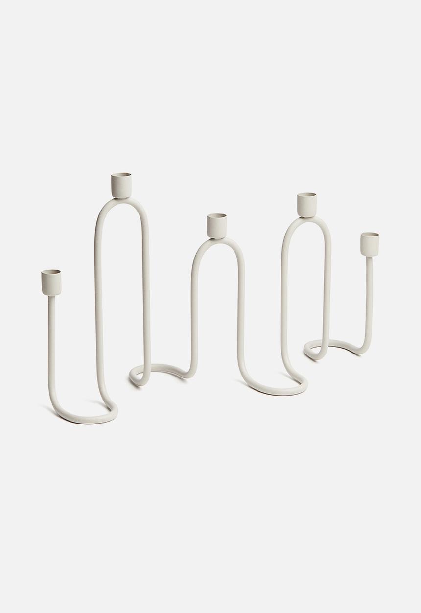 H&M - Wavy metal candelabra - beige