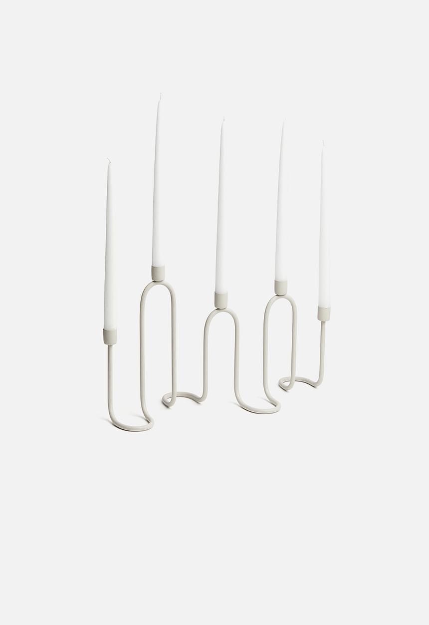 H&M - Wavy metal candelabra - beige