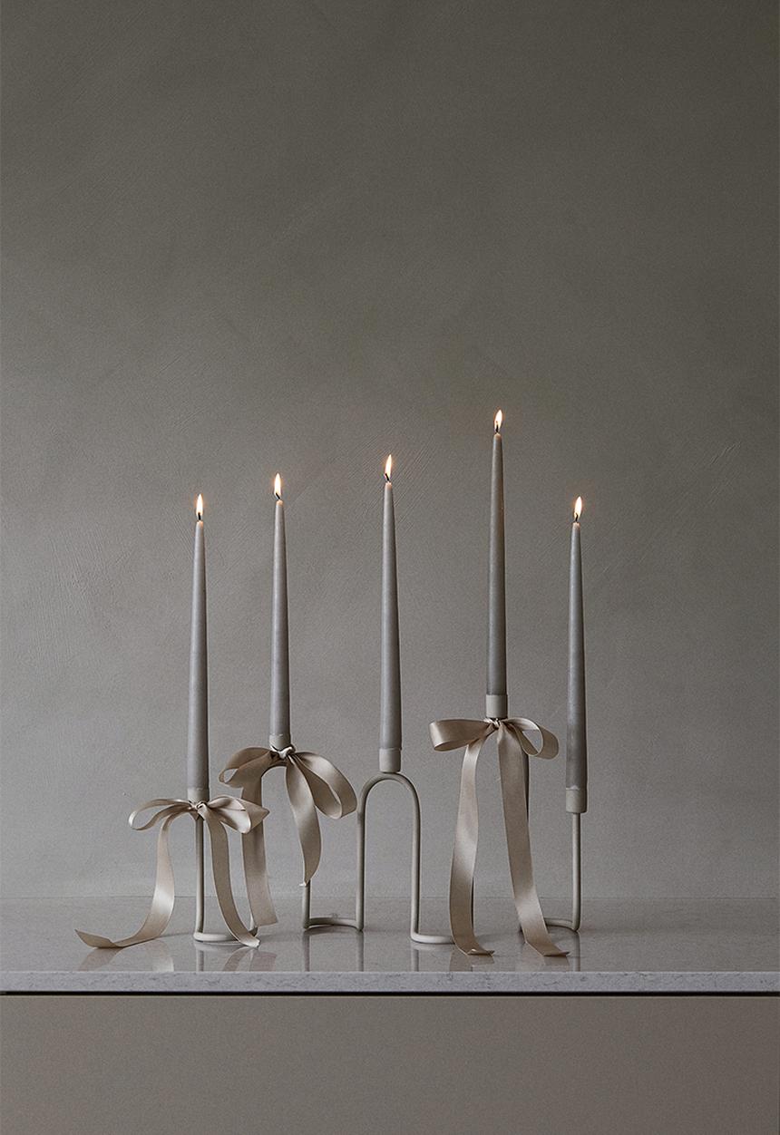 H&M - Wavy metal candelabra - beige