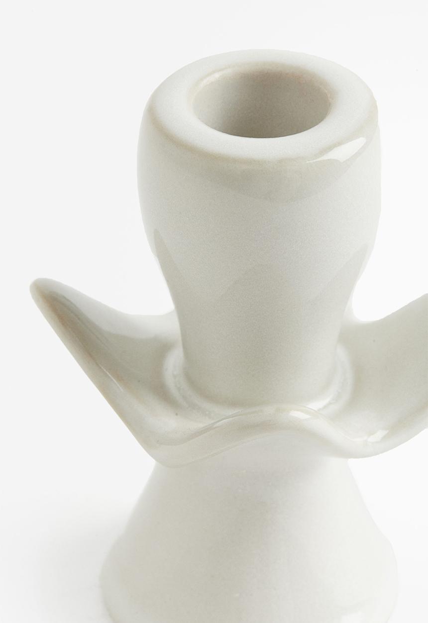 H&M - Stoneware candlestick - white