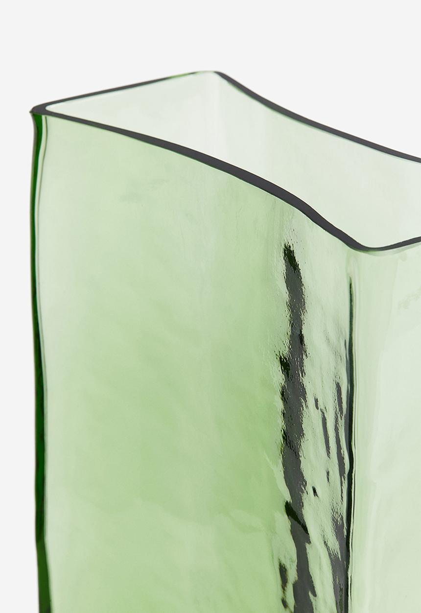 H&M - Textured glass vase - green