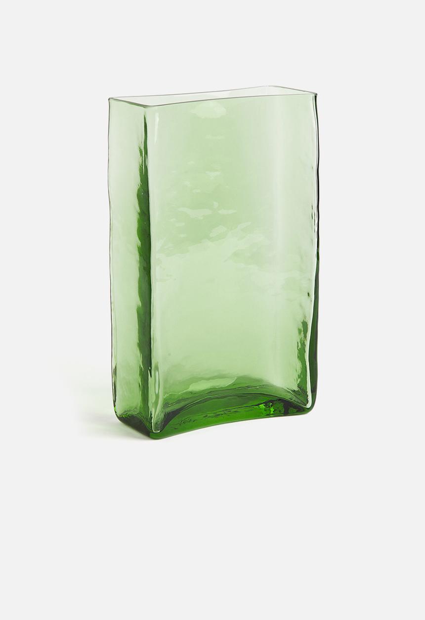 H&M - Textured glass vase - green