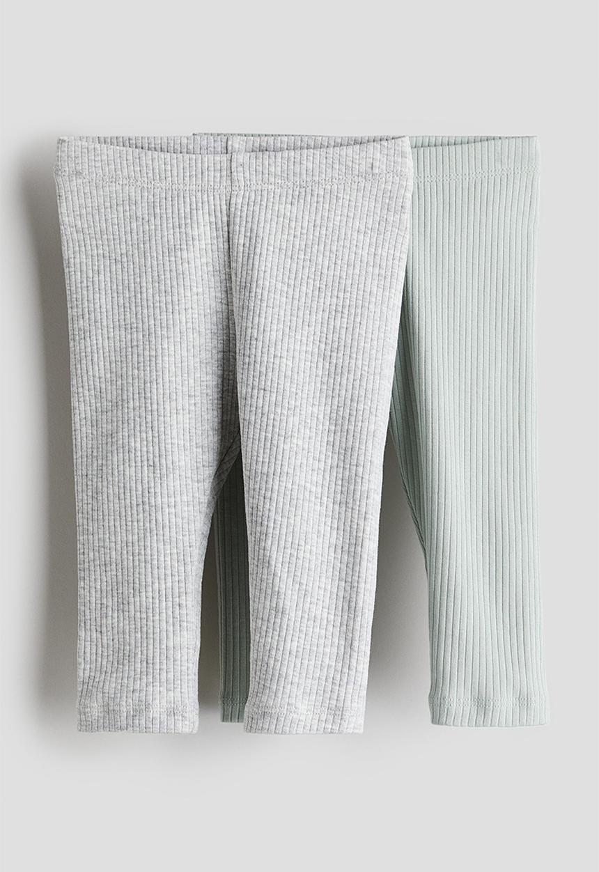 H&M - 2 Pack leggings - grey & green