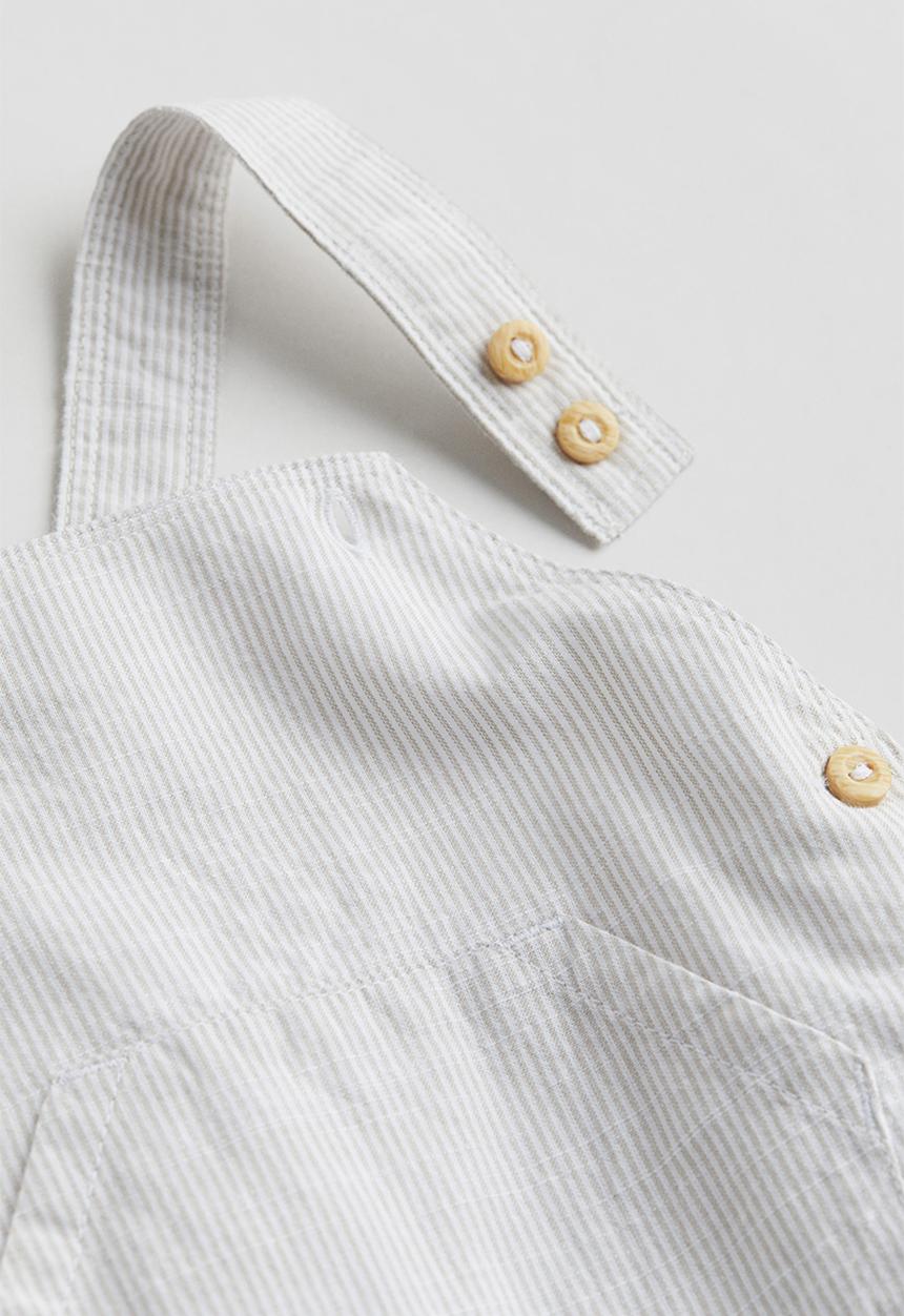 H&M - 2-piece cotton set - beige & white