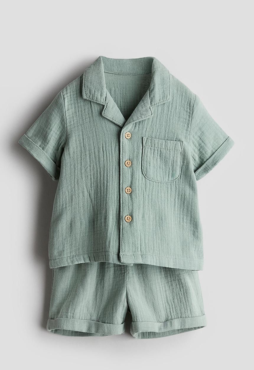 H&M - 2-piece patterned set - green