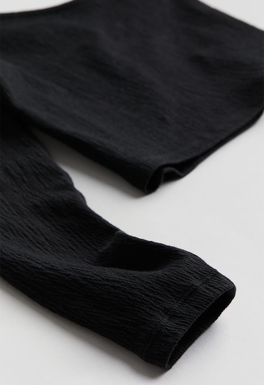 H&M - Jersey one-shoulder top - black