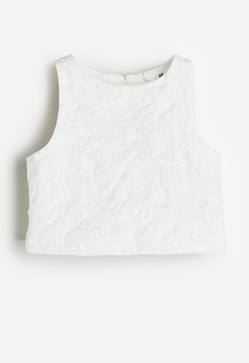H&M - Jacquard-weave top - white