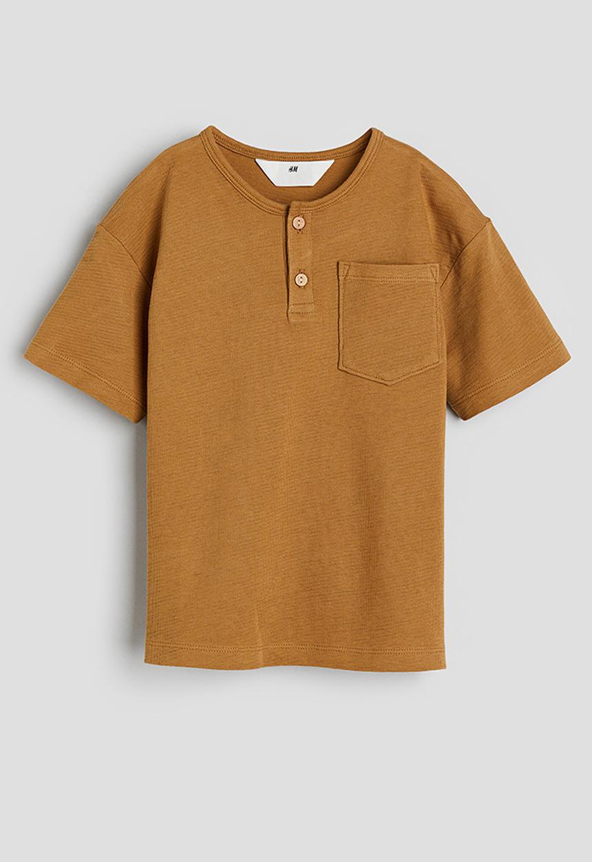 H&M - Henley t-shirt - dark beige
