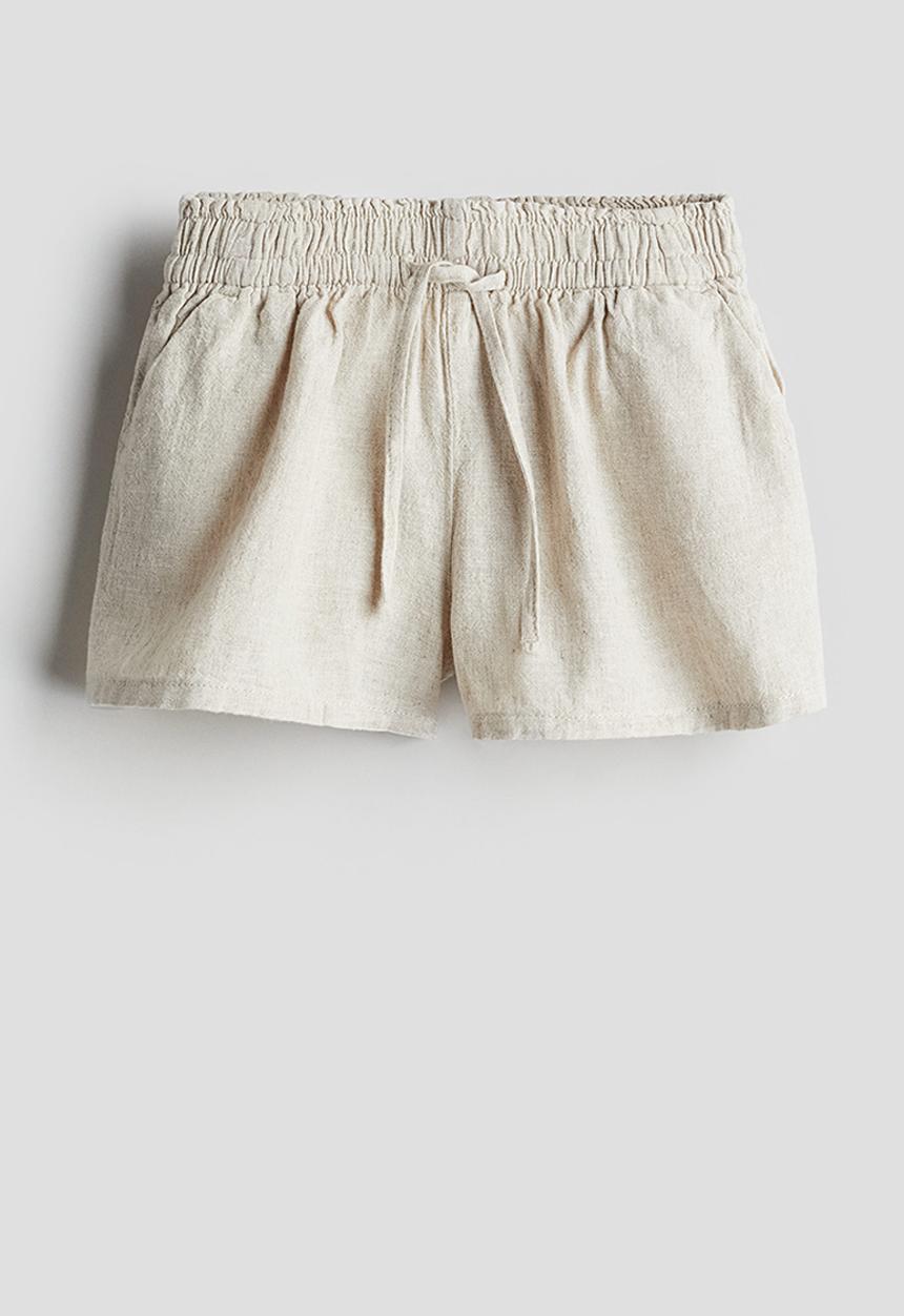 H&M - Linen-blend shorts - beige